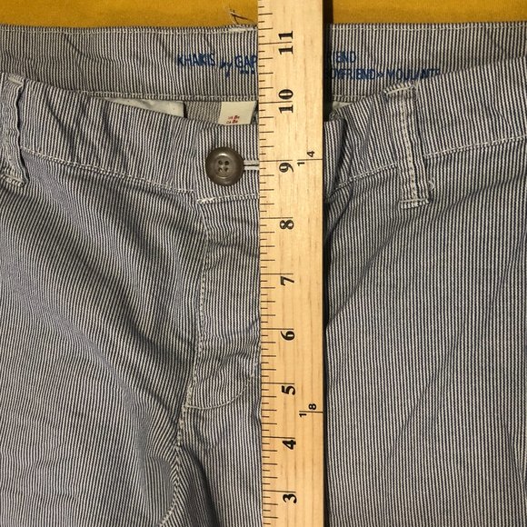 Khakis by Gap Womens 8R Gray White Striped Chino Skinny Leg Boyfriend EUC Pants - Picture 5 of 7